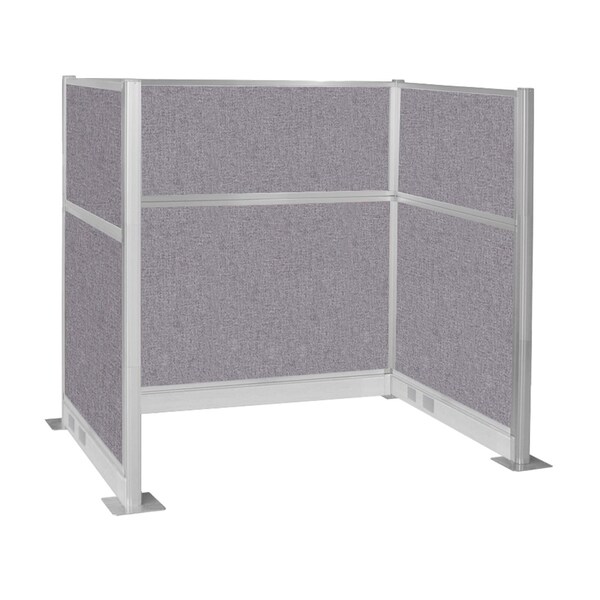 Pre-Configured Hush Panel Electric Cubicle (U Shape) 6' x 4' Cloud Gray Fabric